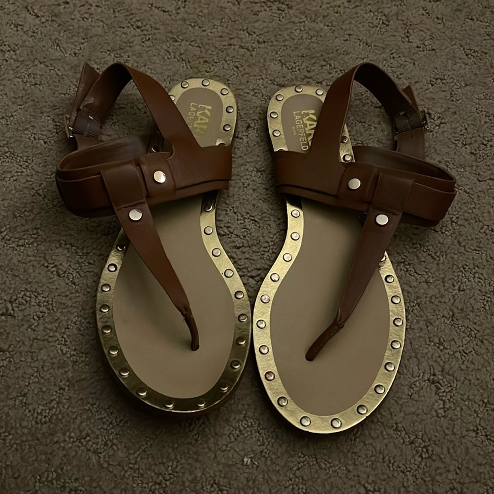 Karl Lagerfeld Paris Leather Sandals
